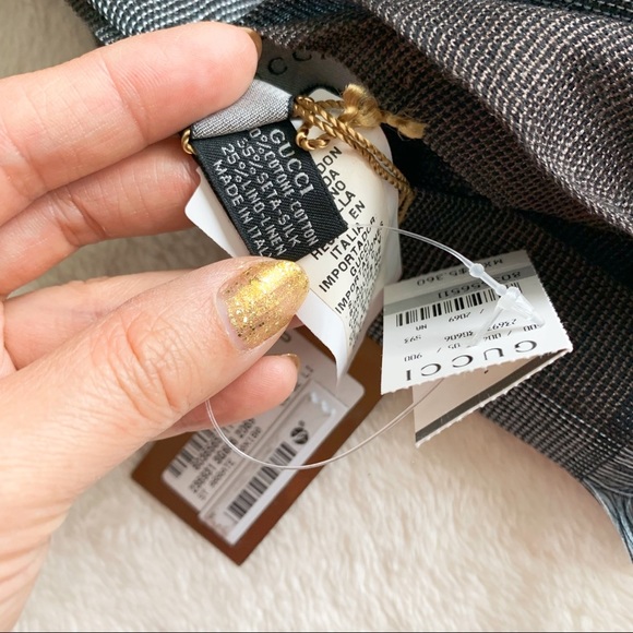 NWT Authentic Gucci Runway Check Silk Blend Scarf - Picture 4 of 8